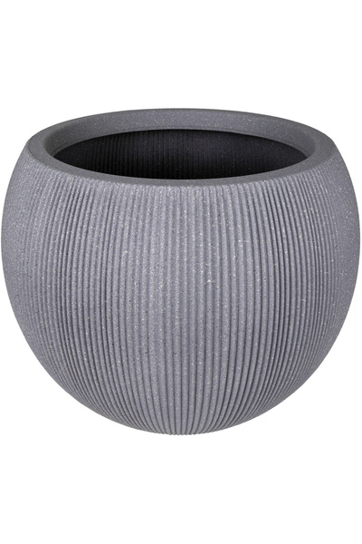 Herdekora Plastik Saksı, Oval, İç ve Dış Mekan, Gri, Büyük Boy - 53x53x41 cm