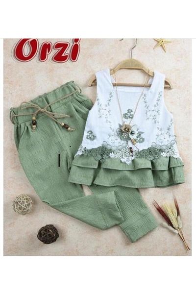 ÖRZİKİDS 2/5 Years Embroidered Frilly Necklace Holiday Set