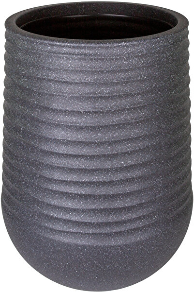 Herdekora Oval İç ve Dış Mekan Saksı Siyah Büyük Boy 53x53x69,5 Cm.
