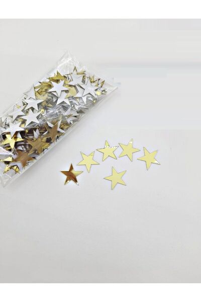 EvimHobi Dekoraktif Yapışkanlı Aynalı Pleksi Yıldız 3x3cm - 100 Adet