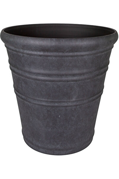 Herdekora Oval İç ve Dış Mekan Saksı Kömür Siyahı Büyük Boy 55x55x53 Cm.