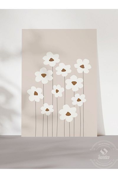Sweetco Αφίσα χωρίς πλαίσιο Beige Daisy |   Αφίσα Μπεζ Μαργαρίτα