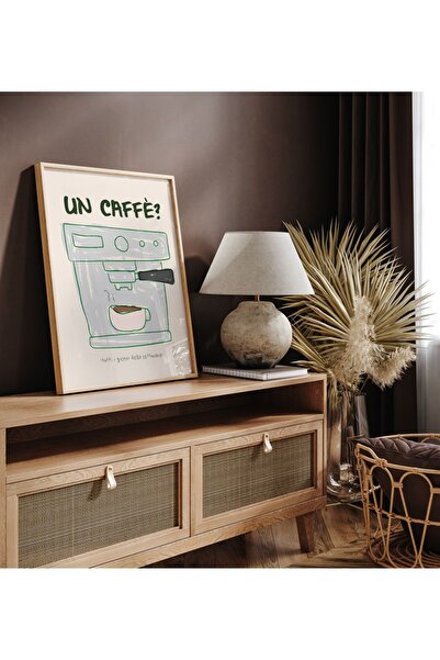 Sweetco Un Caffè Çerçevesiz Poster | Kahve Coffee Bar Mutfak Espresso Poster