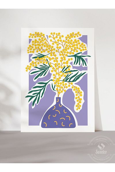 Sweetco Αφίσα Purple Floral Purple Vase - Χωρίς πλαίσιο