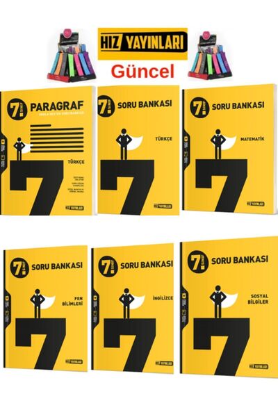 Hız Yayınları 7.Sınıf Yeni Müfredat Paragraf-Türkçe-Mat-Fen-İng-Sosyal-Soru B...