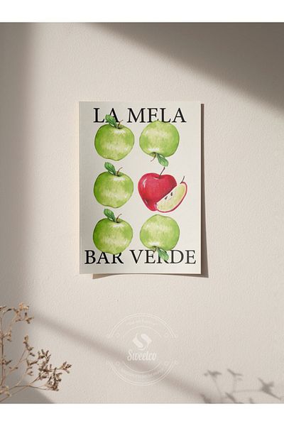 Sweetco Αφίσα La Mela χωρίς πλαίσιο |   Αφίσα κουζίνας μήλα