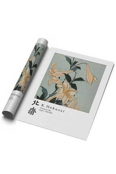 Sweetco Αφίσα Katsushika Hokusai Trumpet Lillies χωρίς πλαίσιο