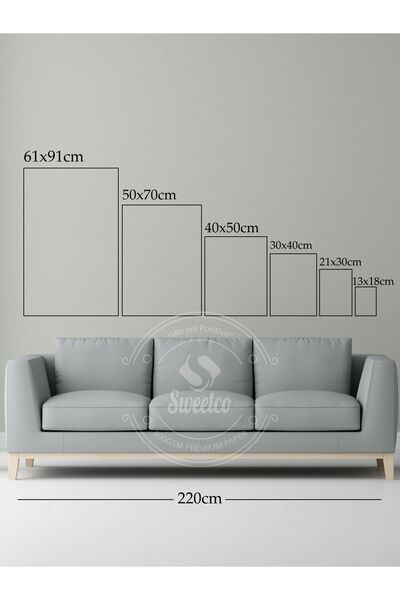 Sweetco Soft Shapes and Gold Palm Çerçevesiz Poster | Şekiller ve Altın Palmiye Botanik Çiçek Poster