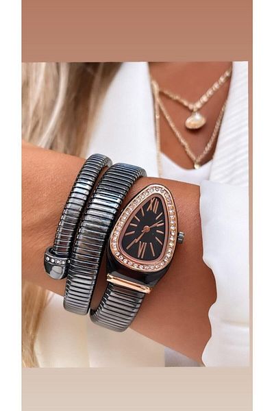 Spectrum Snake Model Women's Wristwatch Black Rose