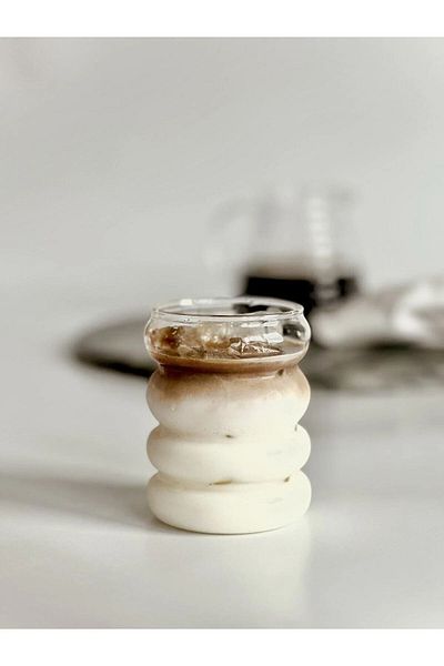 Dami Home Kitchen قهوة على شكل شريط من زجاج البورسليكات المقاوم للحرارة وزجاج العرض