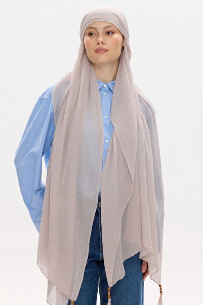FENZA SCARF Freya Muslin Wrapped Tasseled Cotton Shawl