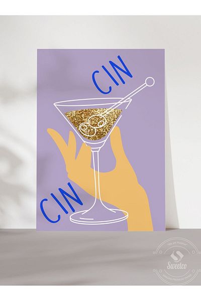 Sweetco Αφίσα Cin Cin χωρίς πλαίσιο |   Αφίσα κουζίνας κοκτέιλ