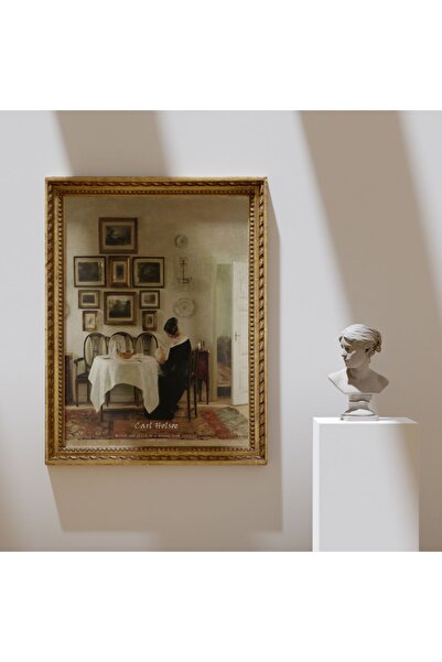 Sweetco Mother and Child in a Dining Room by Carl Holsøe Çerçevesiz Poster