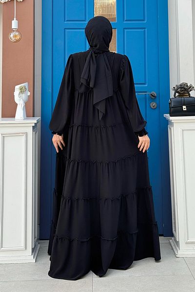 Bym Fashion Μαύρο φόρεμα Casual Layer - Μοντέλο 6023