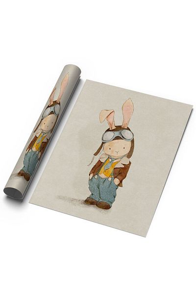 Sweetco Κομψή αφίσα Rabbit Rabbit χωρίς πλαίσιο |   Κομψή αφίσα για παιδικό δωμάτιο Rabbit Bunny Rabbit