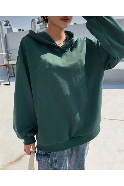 qavnas Πράσινο πλεκτό φούτερ Unisex - 2ip Raised Do You Model