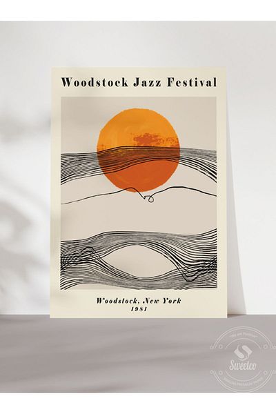 Sweetco Αφίσα χωρίς πλαίσιο του Φεστιβάλ τζαζ Woodstock |   Αφίσα Life Tree Nature Bird