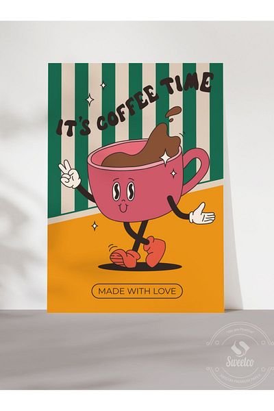 Sweetco Είναι ώρα καφέ - Αφίσα καφέ χωρίς πλαίσιο