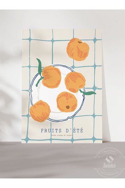 Sweetco Αφίσα Fruits D'été Series No4 χωρίς πλαίσιο |   Αφίσα κουζίνας Peach No4