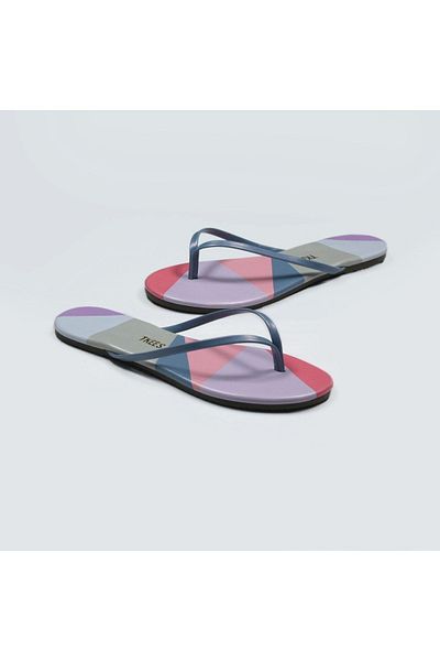 Tkees Tk-2207 Classic Multi-Colored Piece Patterned Flip Flops