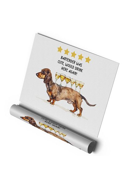 Sweetco Αφίσα χωρίς πλαίσιο για Bartender και Dog Bartender Chef - Restaurant Bar Wine Wine