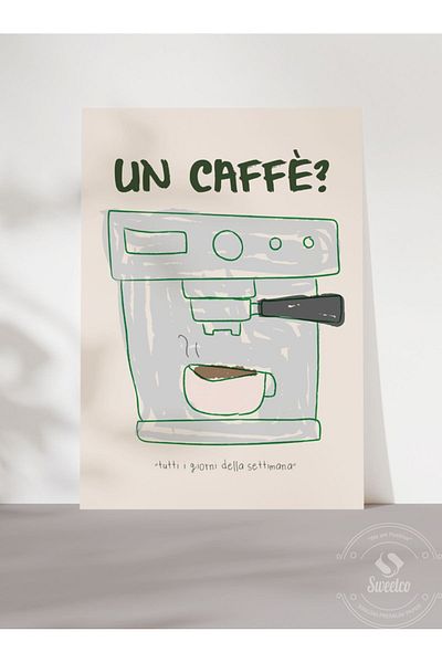 Sweetco Αφίσα Un Caffè χωρίς πλαίσιο |   Αφίσα Espresso Κουζίνας Coffee Bar
