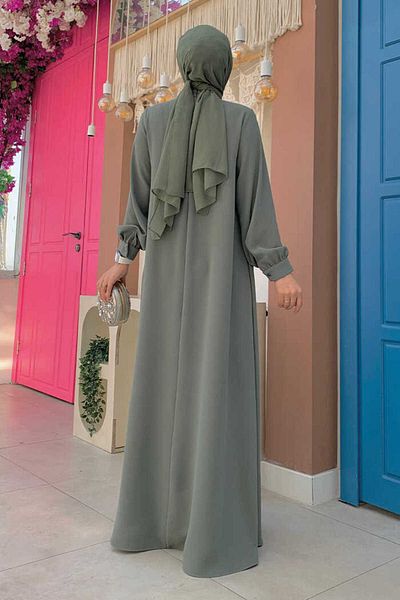 Bym Fashion Mint Plus Size Pearl Dress - 3879-1, Cross Piece Look