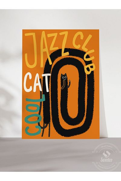 Sweetco Cat Jazz Club - Αφίσα χωρίς πλαίσιο Cat Jazz Club