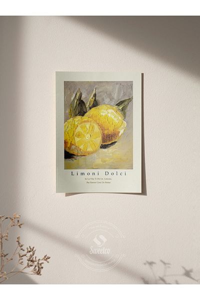 Sweetco Αφίσα χωρίς πλαίσιο Limoni Dolci |   Καλλιτεχνική αφίσα κουζίνας λεμονιού