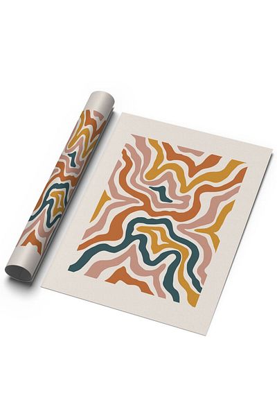 Sweetco Αφηρημένη αφίσα χωρίς πλαίσιο |    Αφίσα Abstract Waves Line Art Line