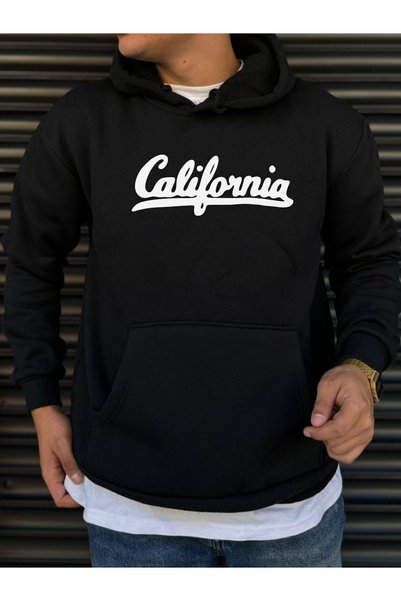 DEEPSENCE Ανδρικό φούτερ με μαύρη κουκούλα CALIFORNIA