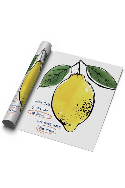 Sweetco Αφίσα Eat The Lemon χωρίς πλαίσιο |   Αφίσα κουζίνας Eat Lemon