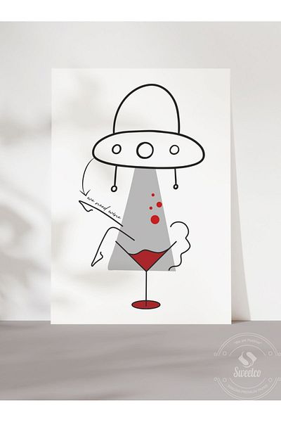 Sweetco Αφίσα κουζίνας Wine Bar - Χρειάζομαι Κρασί χωρίς πλαίσιο
