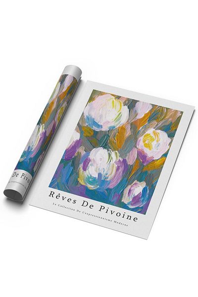 Sweetco Αφίσα χωρίς πλαίσιο Réves de Pivoine |   Αφίσα λουλουδιών παιώνιας