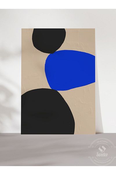 Sweetco Αφίσα χωρίς πλαίσιο μπλε Color Block |    Μπλε Color Block Γεωμετρική Αφηρημένη Αφίσα