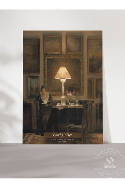 Sweetco Μια κυρία που διαβάζει από Lamblight από τον Carl Holsøe Αφίσα χωρίς πλαίσιο