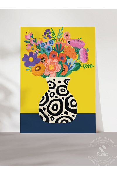 Sweetco Αφίσα Flower in Vase No2 χωρίς πλαίσιο |   Πολύχρωμα λουλούδια σε βάζο Αφίσα Νο2