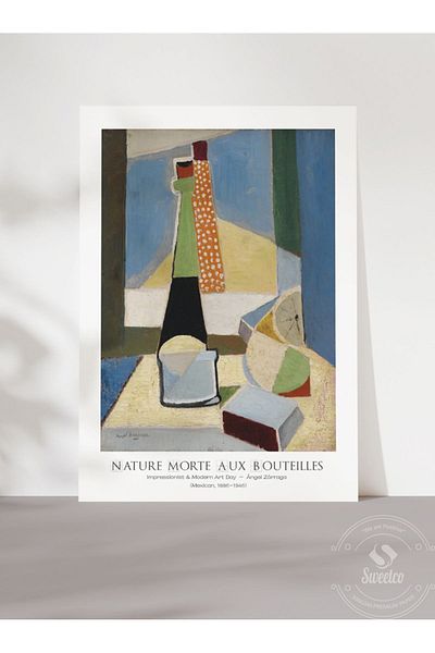 Sweetco Αφίσα Nature Morte Aux Bouteilles χωρίς πλαίσιο |   Αφίσα τέχνης ζωγράφου τέχνης