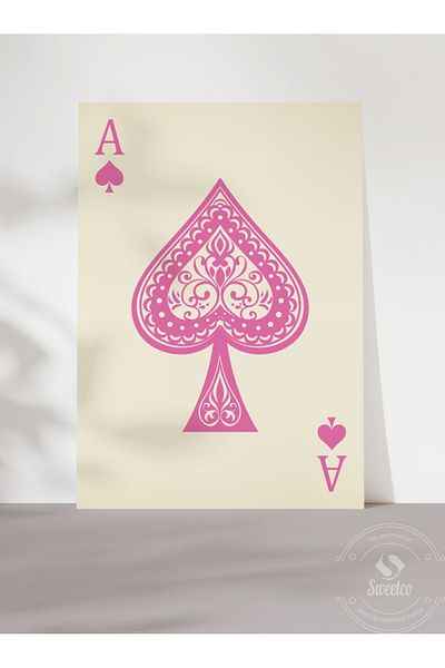 Sweetco Αφίσα Pink Ace χωρίς πλαίσιο |   Ροζ ως αφίσα