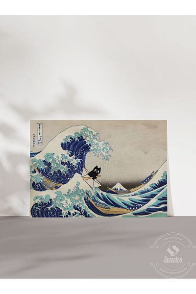 Sweetco Σειρά Kanagawa Cat - Σχεδιασμός αφίσας χωρίς πλαίσιο