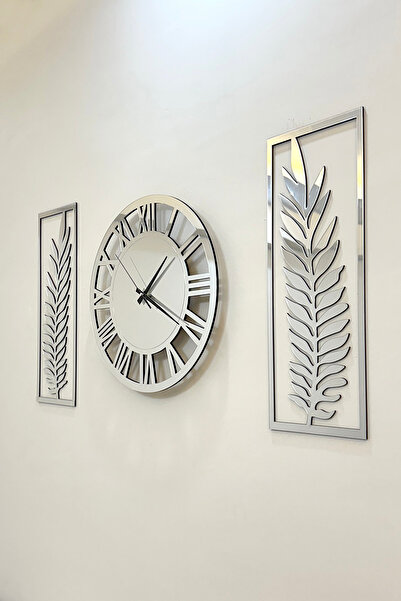 Anısepeti Duvar Saati Tablo Seti 3 Parça Ayna Pleksi