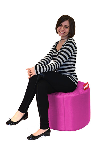 Dekoro Minderim Yuvarlak Puf 40x55x55 cm - Pembe