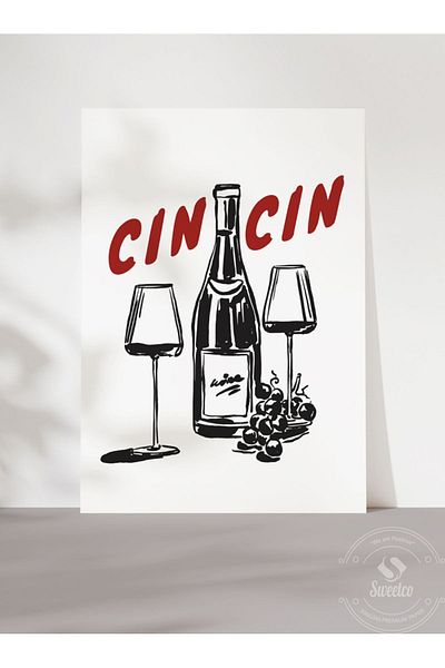 Sweetco Cin Cin No2 - Αφίσα κουζίνας Cocktail Bar χωρίς πλαίσιο