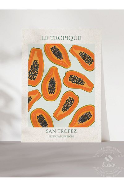 Sweetco Αφίσα Le Tropique No1 χωρίς πλαίσιο |   Αφίσα κουζίνας Papaya No1