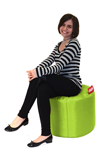 Dekoro Minderim Yuvarlak Puf 40x55x55 cm - Yeşil