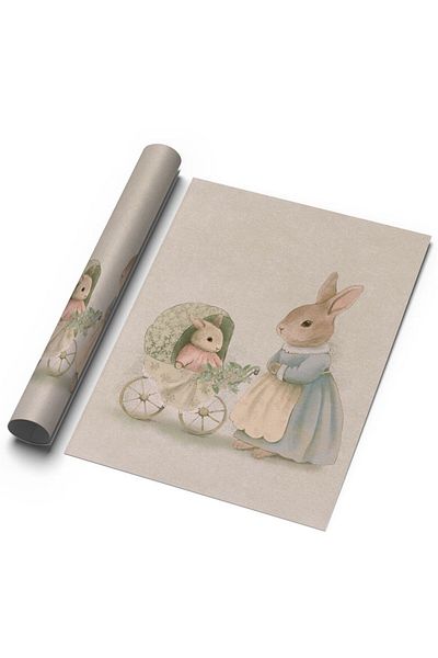 Sweetco Αφίσα χωρίς πλαίσιο Vintage Bunny Series No1 |   Αφίσα παιδικού δωματίου Rabbit Bunny Animal