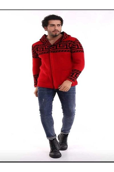 bfors halil triko men's poncho cardigan with zipper