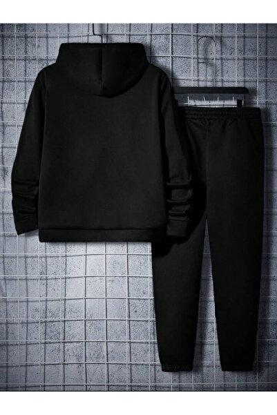 dwnwear 3 Yarn Cotton Fabric Winter Unisex Women Men Long Arm Bottom-Top Tracksuit Suit