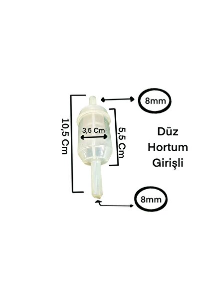 gcstore Üniversal Benzin Ve Mazot Filtresi Şeffaf Hortum Girişi Düz Model Web...