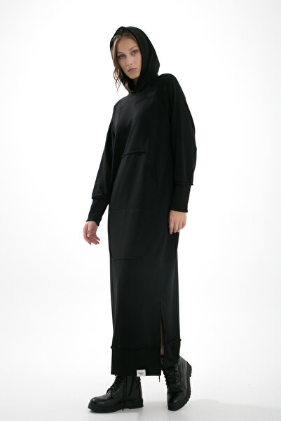 muub's NEWLONG UZUN 3 İPLİK ŞARDONSUZ KANGURU CEPLİ KAPŞONLU EŞOFMAN ELBİSE SWEAT